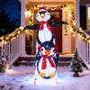 3D lighted Christmas decoration featuring two penguins with red hats and scarves, illuminated by 170 LED lights for.