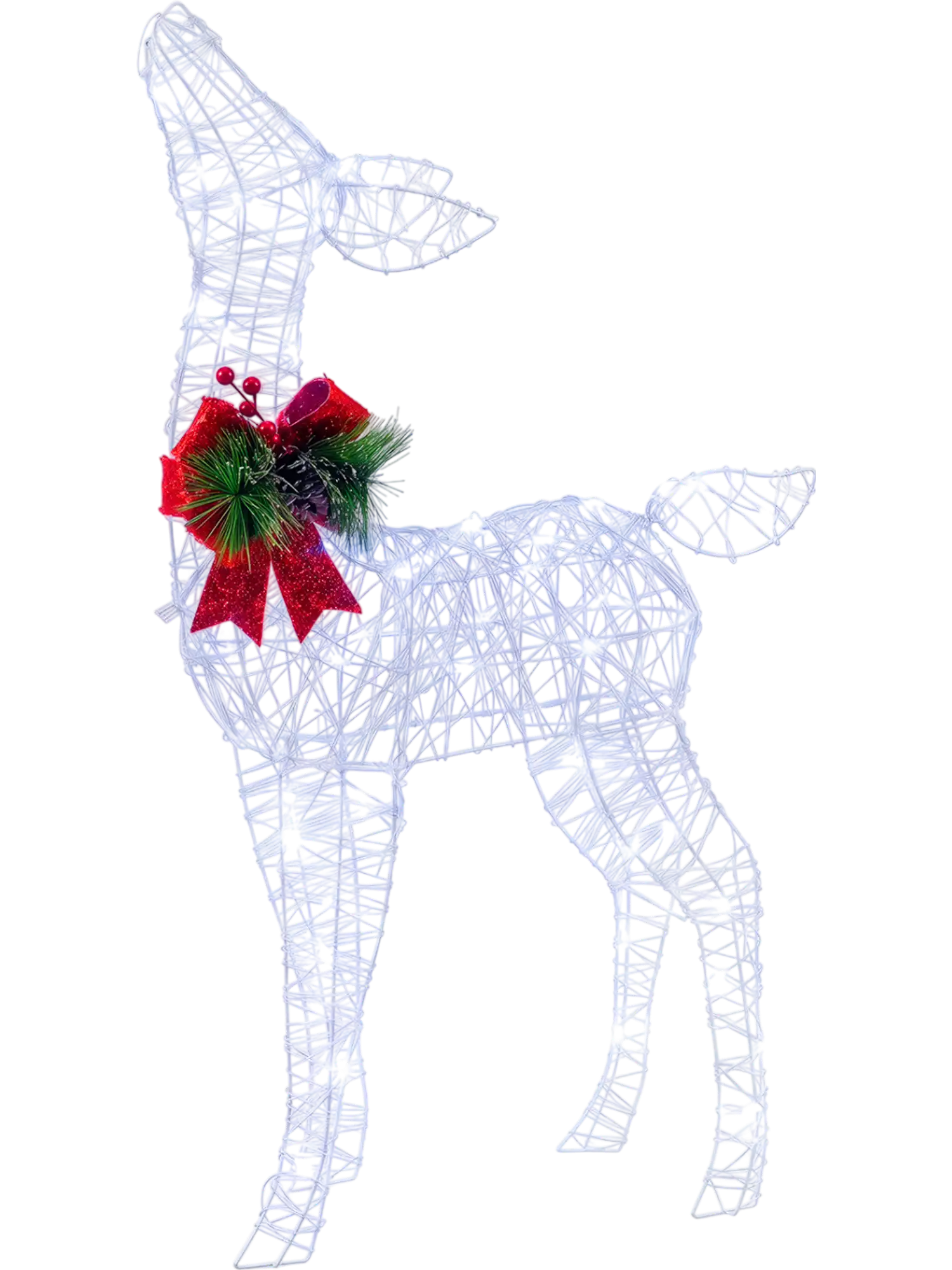 Costway Lighted Christmas Deer Decoration Cold White LED 86721572 New