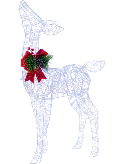 Costway Lighted Christmas Deer Decoration Cold White LED 86721572 New