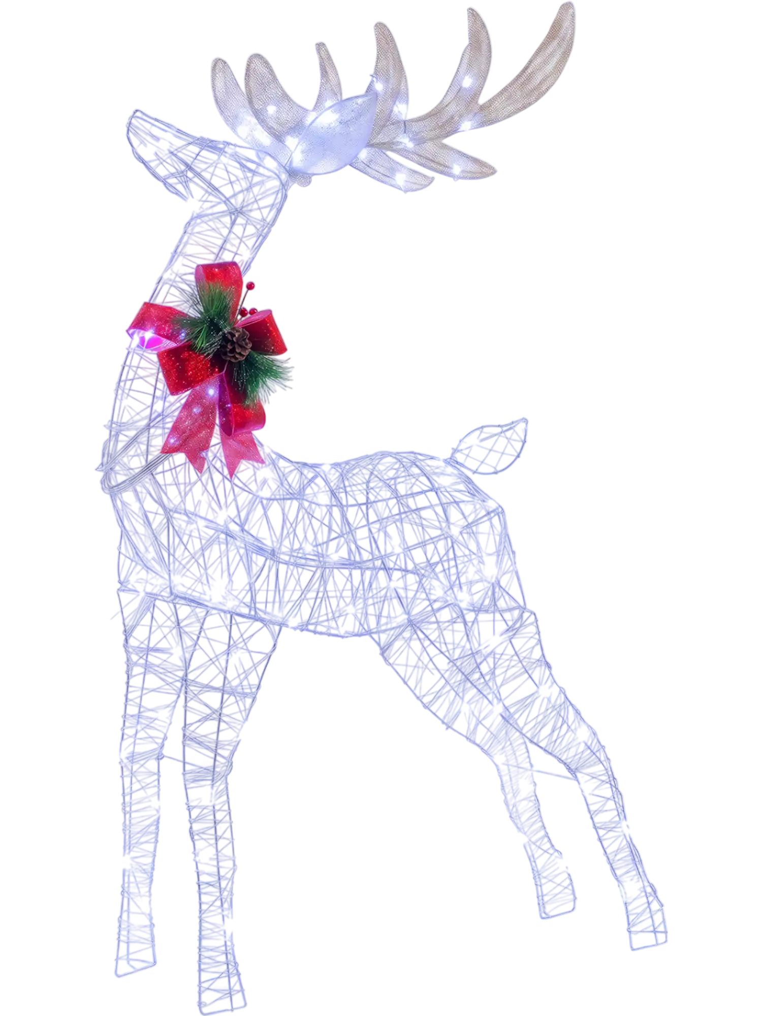 Costway Lighted Christmas Reindeer Yard Decor Cold LED Lights 11729263 New