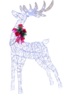 Lighted Christmas reindeer with cold LED lights, adorned with glitter, perfect for yard decoration and festive displays.