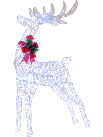 Costway Lighted Christmas Reindeer Yard Decor Cold LED Lights 11729263 New