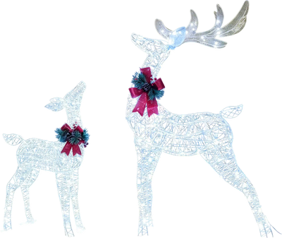 Costway Lighted Christmas Reindeer Decor 170 LED Lights 23226046 New