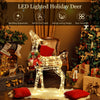 34.5-inch lighted Christmas reindeer decoration with 50 warm white LED lights, featuring a red ribbon bow for festive.