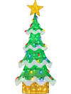 3D lighted Christmas tree with 34 colorful strawberry bulbs, star topper, and weatherproof mesh for indoor/outdoor use.