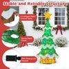3D mesh Christmas tree with 34 colorful bulbs, sturdy metal frame, and star topper for festive indoor/outdoor decor.