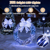 Lighted Christmas wreath decoration features 332 bright LED lights and a lighted bow, perfect for festive holiday cheer.