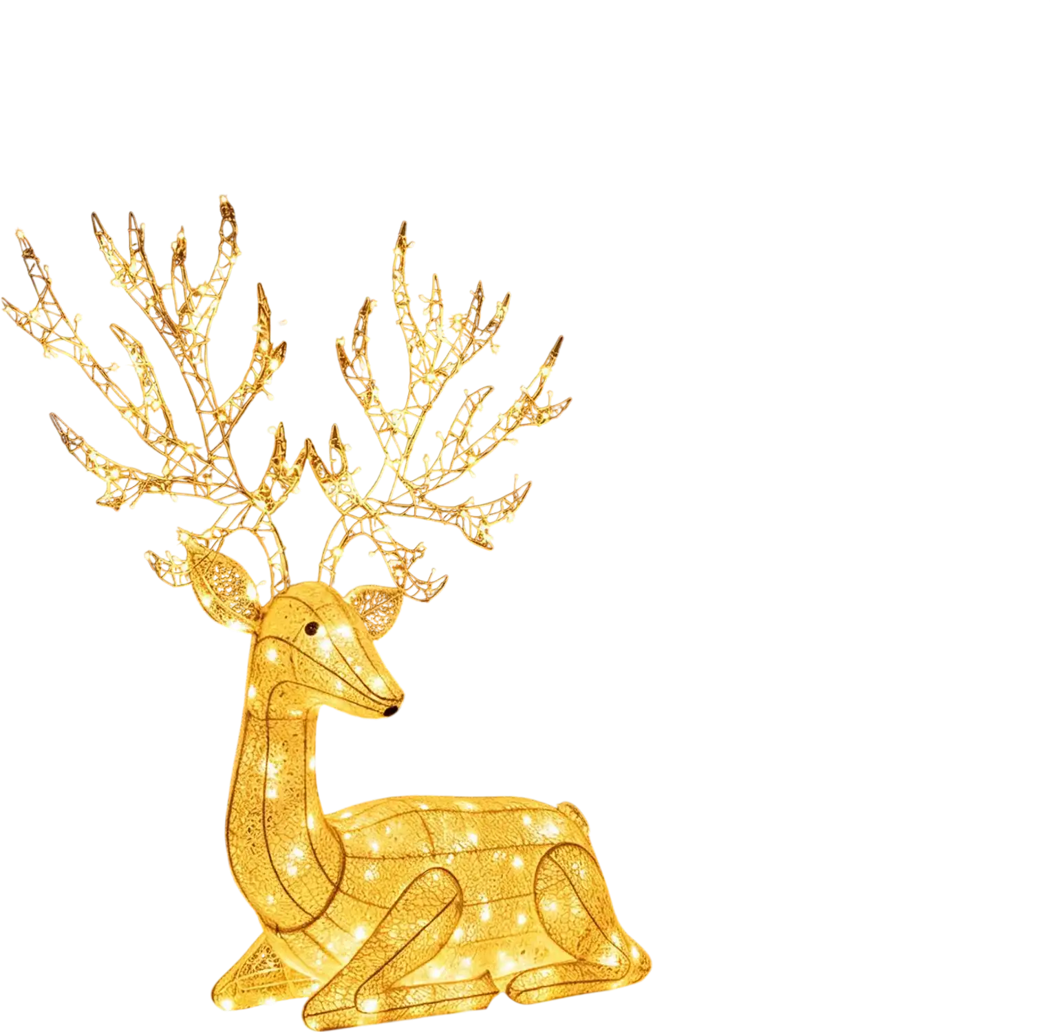 Costway Lighted Kneeling Christmas Reindeer 280 Warm White LED Lights 45330695 New