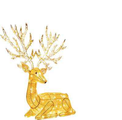 Costway Lighted Kneeling Christmas Reindeer 280 Warm White LED Lights 45330695 New