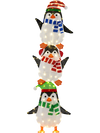Lighted Penguins Decoration with Warm White Lights and Cute Hats