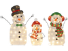 Lighted Snowman Family Christmas Decoration 3-Piece Pre-Lit 2D Snowman Set