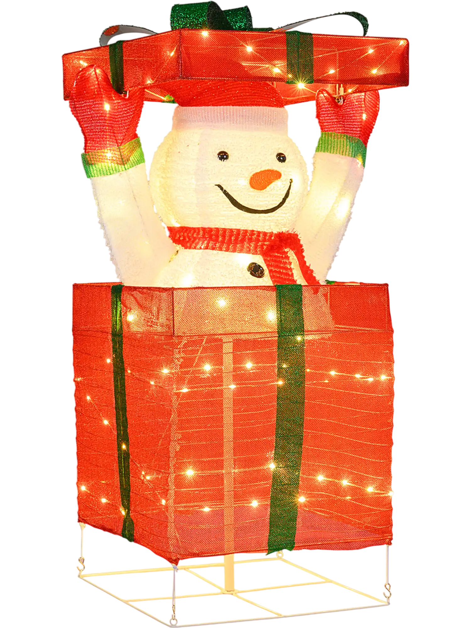 Costway Lighted Snowman Gift Box Christmas Inflatable 41135228 New