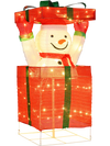 Lighted Snowman in Gift Box Christmas Decoration