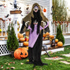 Lighted animated Halloween vampire decoration with child design, featuring LED lights for outdoor yard display.