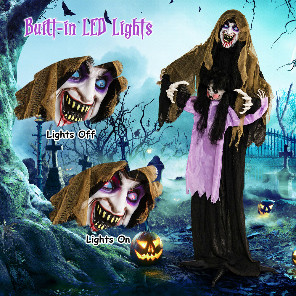 Lighted animated Halloween vampire decoration with LED lights, featuring child design and durable waterproof fabric for.