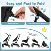 Easy folding mechanism of the lightweight airplane-ready stroller with all-terrain wheels for convenient travel.