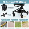 Lightweight airplane-ready stroller with all-terrain EVA wheels, featuring shock absorbers and a one-step brake for.