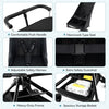 Lightweight airplane-ready stroller featuring a hammock type seat, adjustable safety harness, and spacious storage.