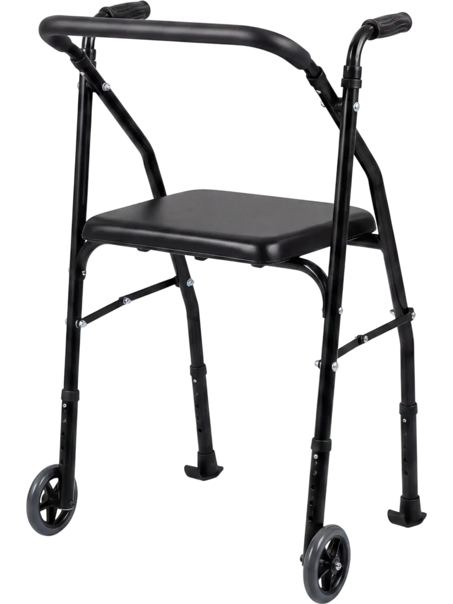 Costway Lightweight Aluminum Mobility Walker w/ 2 Wheels Padded Seat 70223739 New