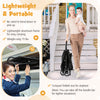 Lightweight baby stroller with a compact fold, adjustable backrest, and sun canopy, perfect for airplane travel.