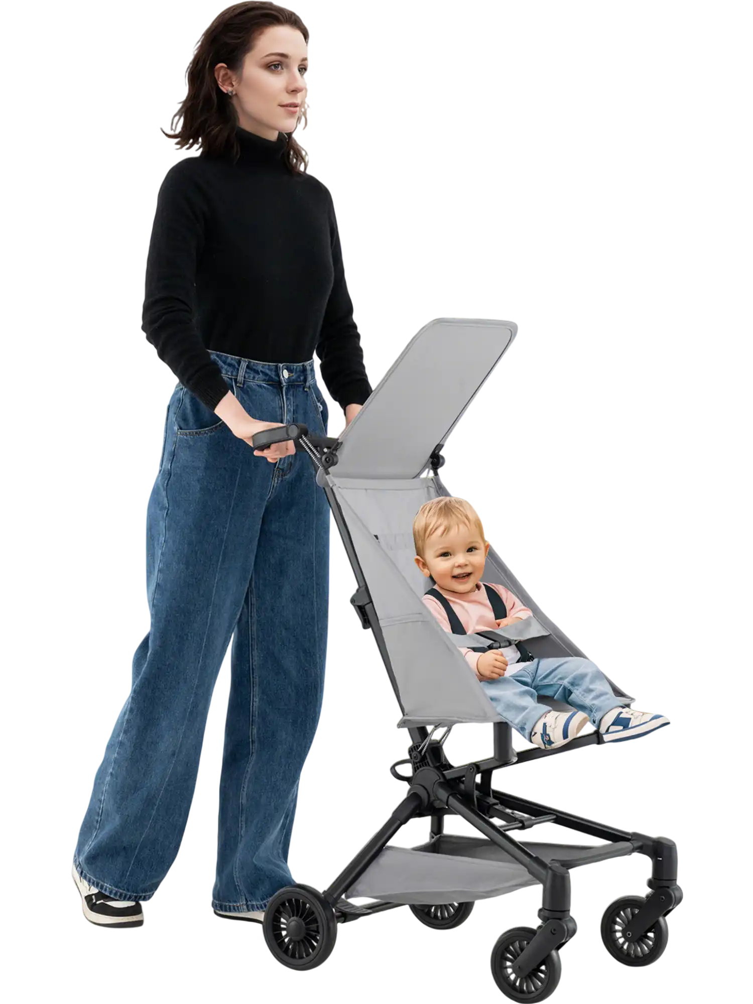 Costway Lightweight Baby Stroller Compact Airplane-Friendly Travel Gray 472195368 New