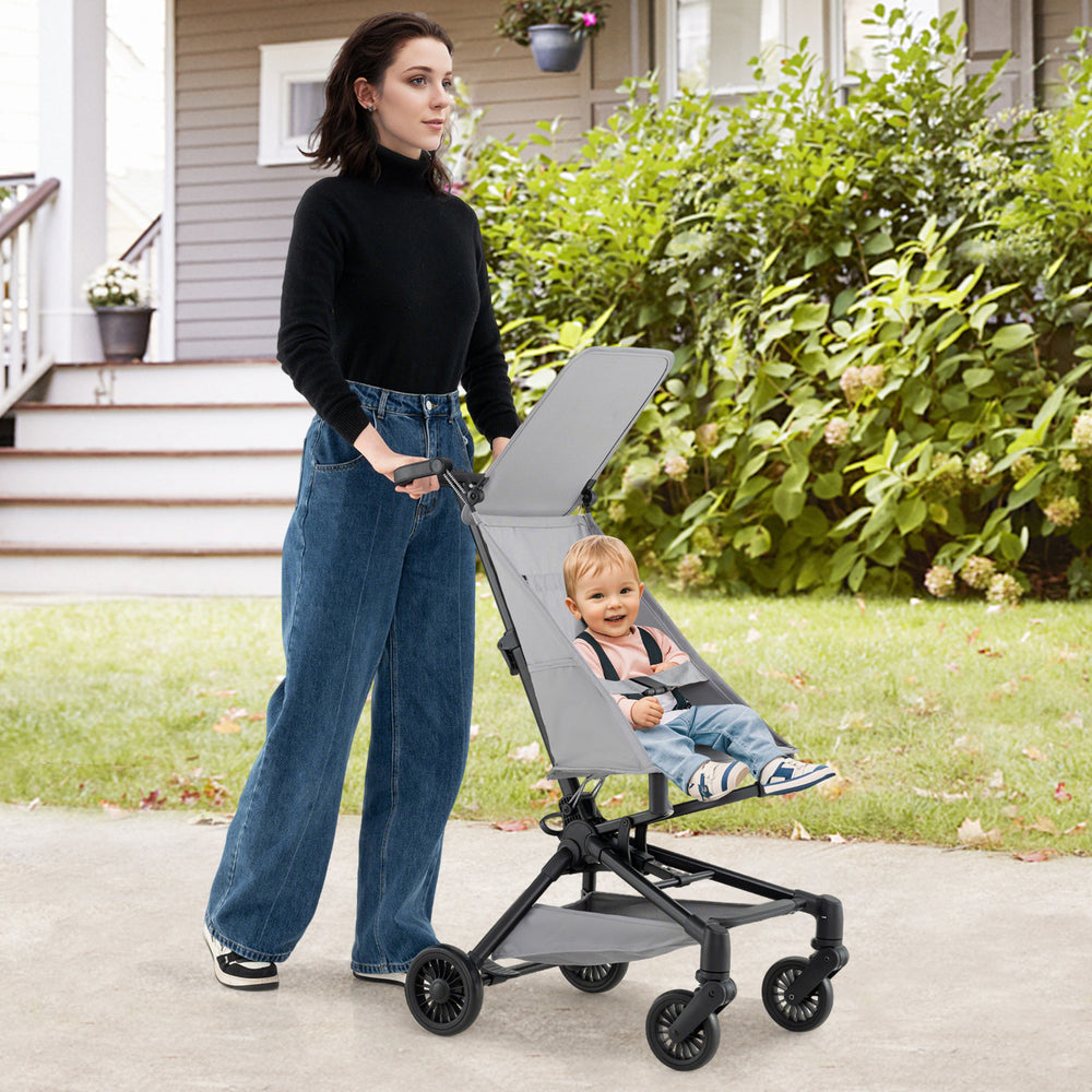 Lightweight Baby Stroller Compact and Airplane-Friendly Travel Stroller-Gray - Gallery View 1 of 10