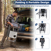 Lightweight folding camping chair with side table, featuring a high-strength frame and portable design for easy.
