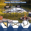 Lightweight folding camping chair with side table, black, featuring a heavy-duty metal frame and soft EVA foam seat for.