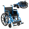 Lightweight Folding Wheelchair for Adults with Swing-Away Footrest and Desk Arm-Navy - Gallery View 1 of 11