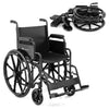 Lightweight Folding Wheelchair for Adults with Swing-Away Footrest and Desk Arm-Black - Gallery View 1 of 11