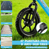 11" puncture-free anti-skid tires on a lightweight toddler balance bike, ideal for all-terrain adventures.