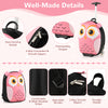 Lightweight pink rolling suitcase for children with easy-carry handle, smooth zippers, and adjustable shoulder straps.