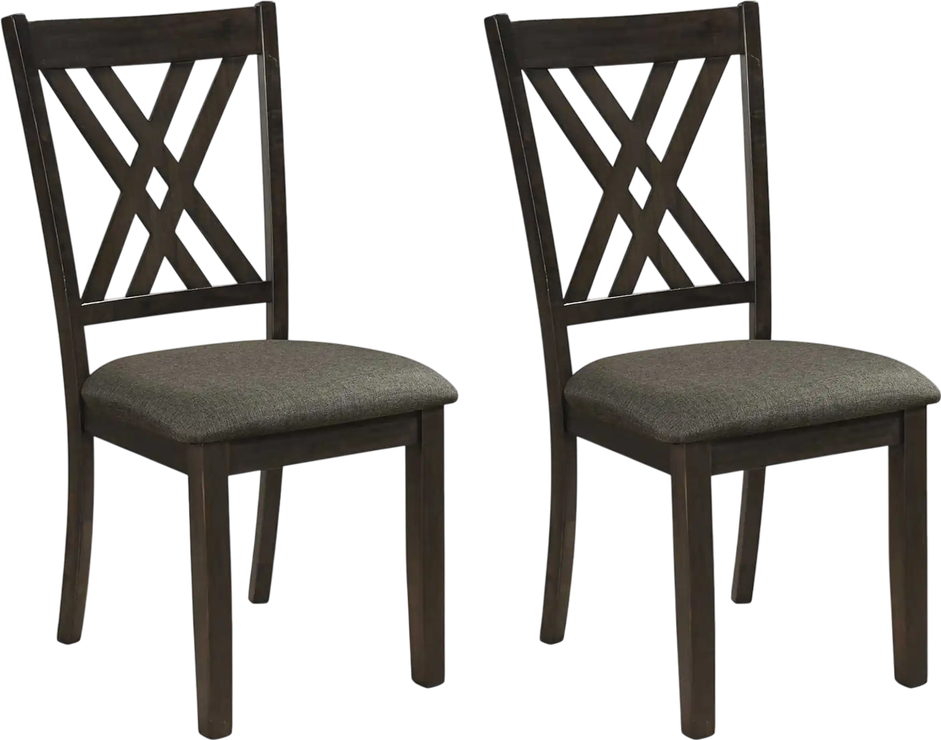 Costway Linen Fabric Upholstered Wooden Dining Chairs Set of 2 Rubber Wood Frame 45493790 New