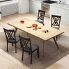 Gray linen fabric upholstered dining chairs with rubber wood frame, featuring ergonomic high backrest for comfort.