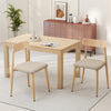 Modern dining chair set of 2 with padded seats and curved backs in oak finish, perfect for dining rooms or cafes.
