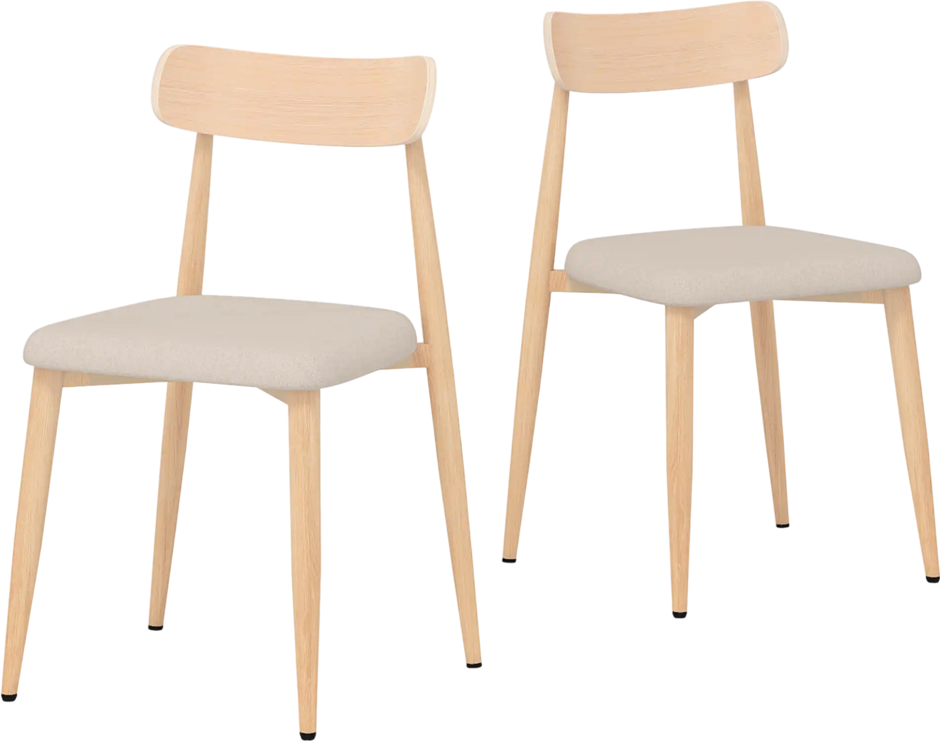 Costway Modern Linen Upholstered Dining Chairs Set of 2 Curved Back Padded Seat 18550792 New