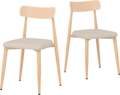 Costway Modern Linen Upholstered Dining Chairs Set of 2 Curved Back Padded Seat 18550792 New