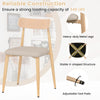 Modern dining chair set of 4 with padded seats, oak legs, and linen fabric, ideal for dining rooms and cafes.