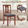 Linen-style upholstered kitchen chair with cherry wood frame, featuring diamond lattice and supportive sponge filling.