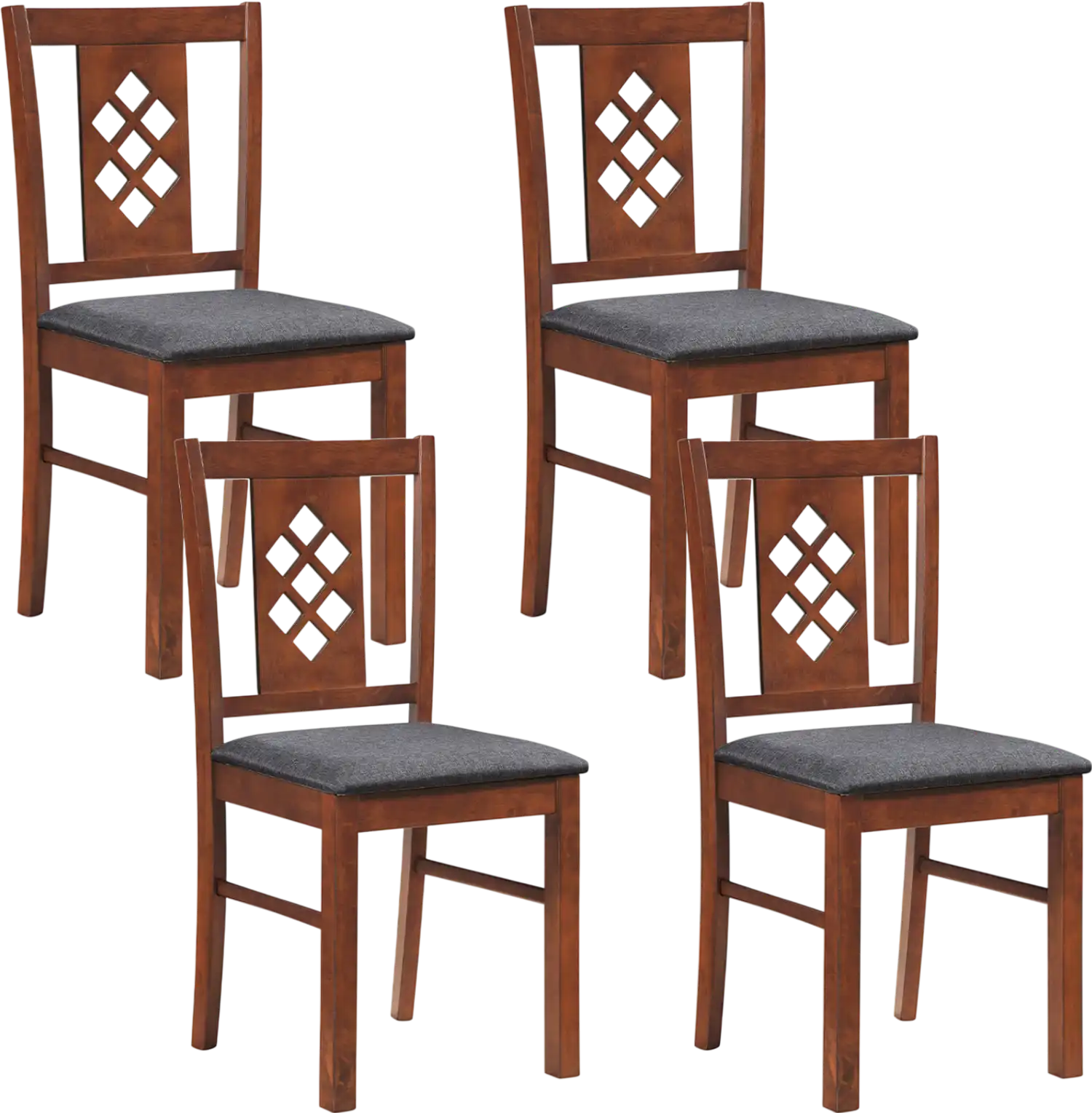 Costway Linen Style Upholstered Dining Kitchen Chairs Wood Frames Set of 4 26292328 New
