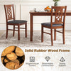 Linen-style upholstered kitchen chair set with solid rubber wood frame, featuring diamond lattice design for dining.