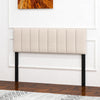 Linen Upholstered Headboard with Solid Wood Legs and Adjustable Width-Beige - Gallery View 1 of 11