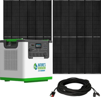 Nature's Generator 3072Wh/3600W Lithium 3600 Solar Generator with 410W Solar Panels New