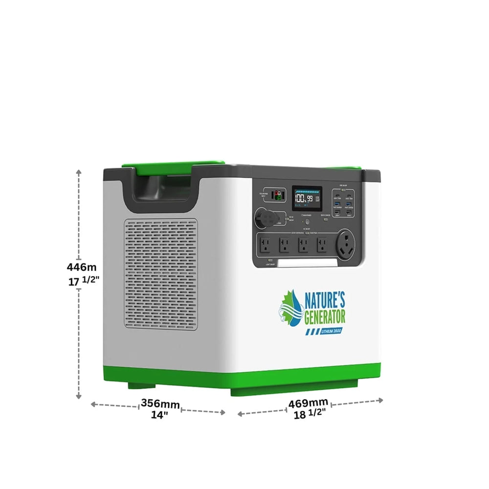 Nature's Generator 3072Wh/3600W Lithium 3600 Solar Generator with 410W Solar Panels New