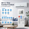 Lithzen 12000 BTU mini split air conditioner and heater with 7 modes, 5 fan speeds, and WiFi control for year-round comfort.