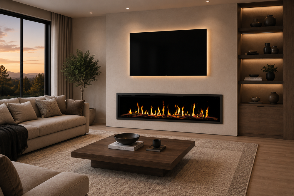 Modern Flames Orion V2 Slim Electric Fireplace 100" Linear LCD Remote App Control New