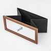 Walnut lockable jewelry cabinet with full-length mirror, LED lights, and multiple storage compartments for organized.