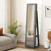 360° Rotatable 2-in-1 Lockable Jewelry Cabinet with Full-Length Mirror-Green - Gallery View 1 of 9