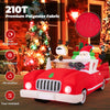 Close-up of the vibrant red car with Santa and reindeer, crafted from tear-resistant 210T polyester fabric for.