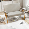 Loveseat Sofa with Armrests and Wooden Legs-Gray - Gallery View 1 of 10